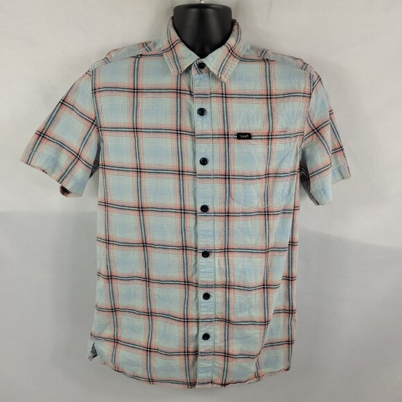 Lee Vintage Plaid Short Sleeve Button-Up Casual Shirt Mens size Medium - Picture 1 of 3